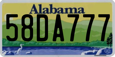 AL license plate 58DA777