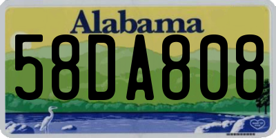 AL license plate 58DA808