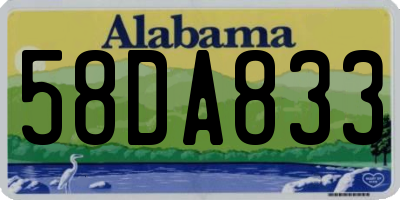 AL license plate 58DA833