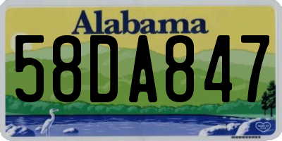 AL license plate 58DA847