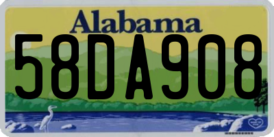 AL license plate 58DA908