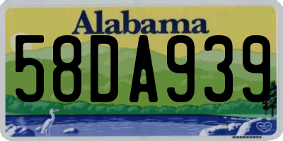 AL license plate 58DA939