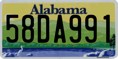 AL license plate 58DA991