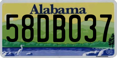 AL license plate 58DB037