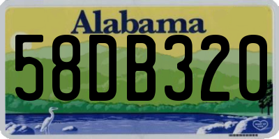 AL license plate 58DB320