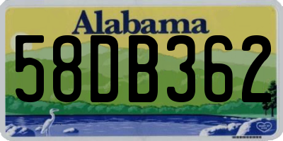 AL license plate 58DB362