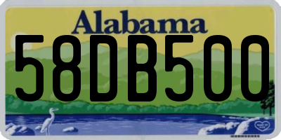 AL license plate 58DB500