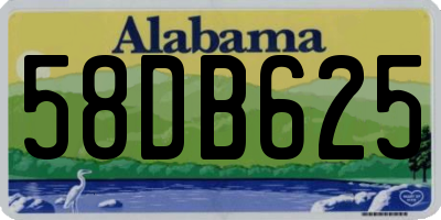 AL license plate 58DB625