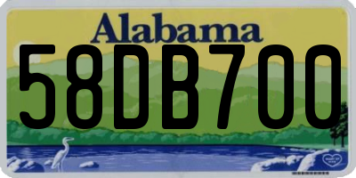 AL license plate 58DB700