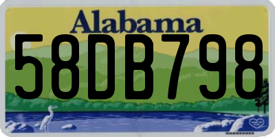 AL license plate 58DB798