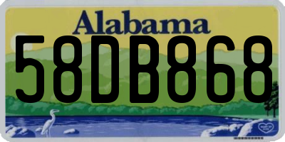 AL license plate 58DB868