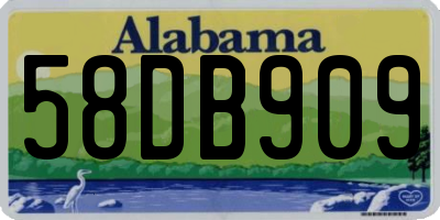 AL license plate 58DB909