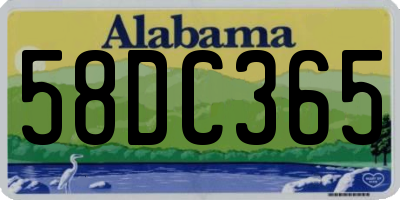 AL license plate 58DC365