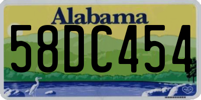 AL license plate 58DC454