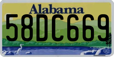 AL license plate 58DC669