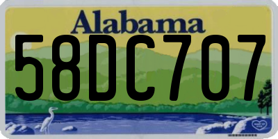 AL license plate 58DC707