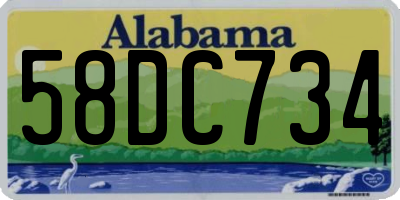 AL license plate 58DC734