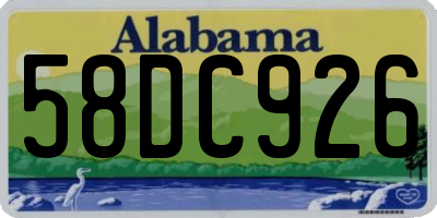 AL license plate 58DC926