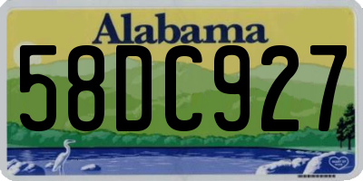 AL license plate 58DC927