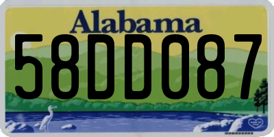 AL license plate 58DD087