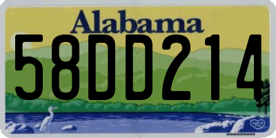 AL license plate 58DD214