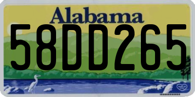 AL license plate 58DD265