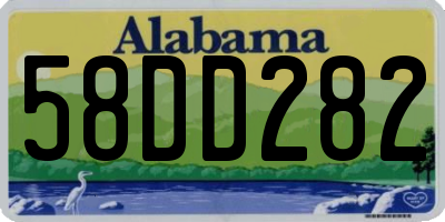 AL license plate 58DD282