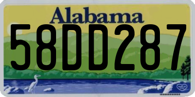 AL license plate 58DD287