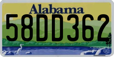 AL license plate 58DD362