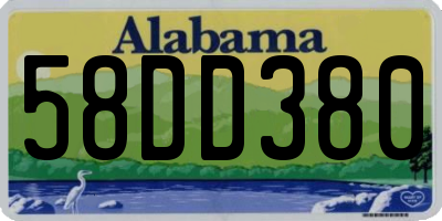 AL license plate 58DD380