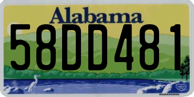 AL license plate 58DD481