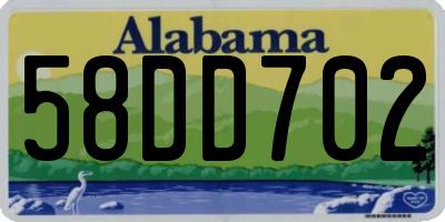AL license plate 58DD702