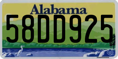 AL license plate 58DD925