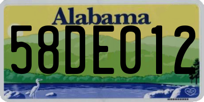 AL license plate 58DE012