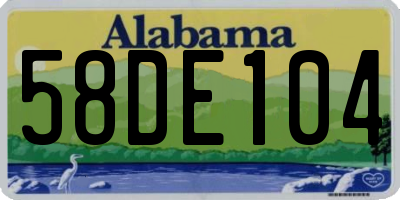 AL license plate 58DE104