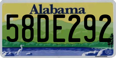 AL license plate 58DE292