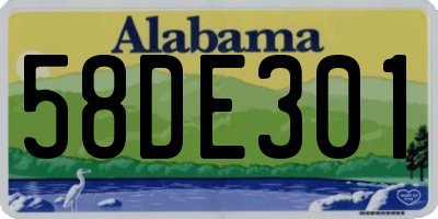 AL license plate 58DE301