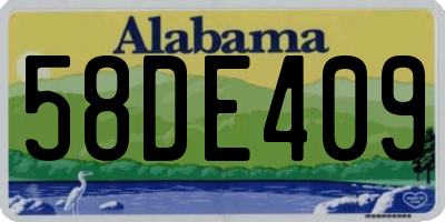 AL license plate 58DE409