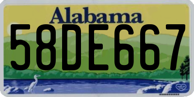 AL license plate 58DE667