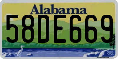 AL license plate 58DE669