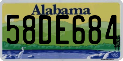 AL license plate 58DE684
