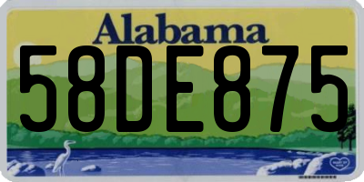 AL license plate 58DE875