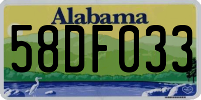 AL license plate 58DF033