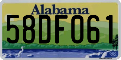 AL license plate 58DF061