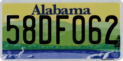 AL license plate 58DF062