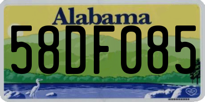 AL license plate 58DF085