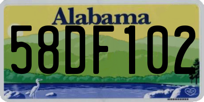 AL license plate 58DF102