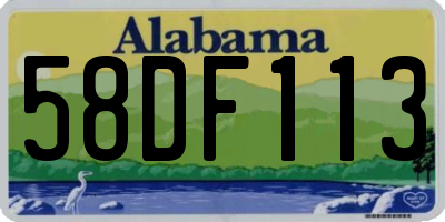AL license plate 58DF113