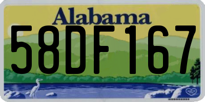 AL license plate 58DF167