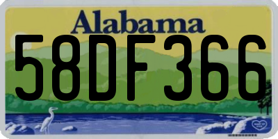 AL license plate 58DF366